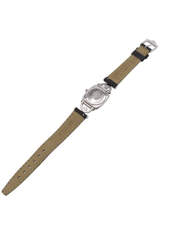 Gucci Quartz Watch Stainless Steel Embossed Leather Black Dial main image 2